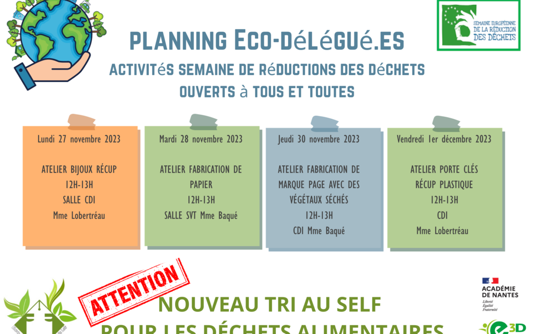 Nouveau tri des déchets au self : mission de sensibilisation pour les éco-délégué.es